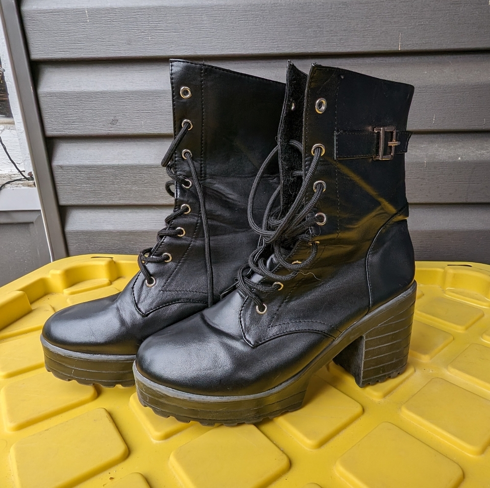 Chunky combat ankle boots